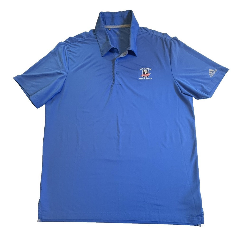 Adidas Pebble Beach Shirt‎ Men Large Gray Golf Polo 2019 US Open Embroidered-502